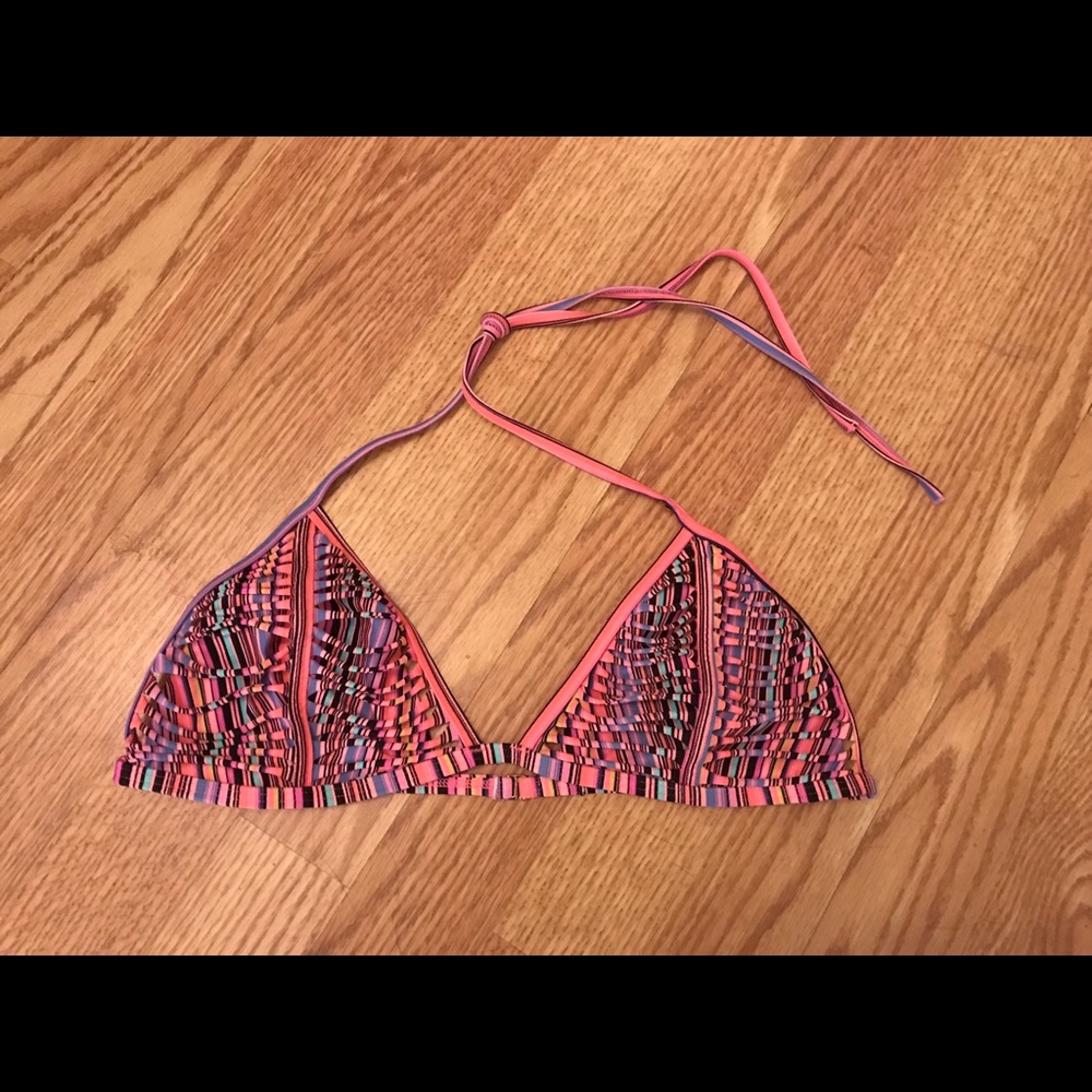 VS PINK Multi-Colored Striped Bikini Top (M)